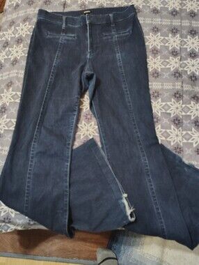 Express Dark Blue Denim Jeans with Light Blue Trim